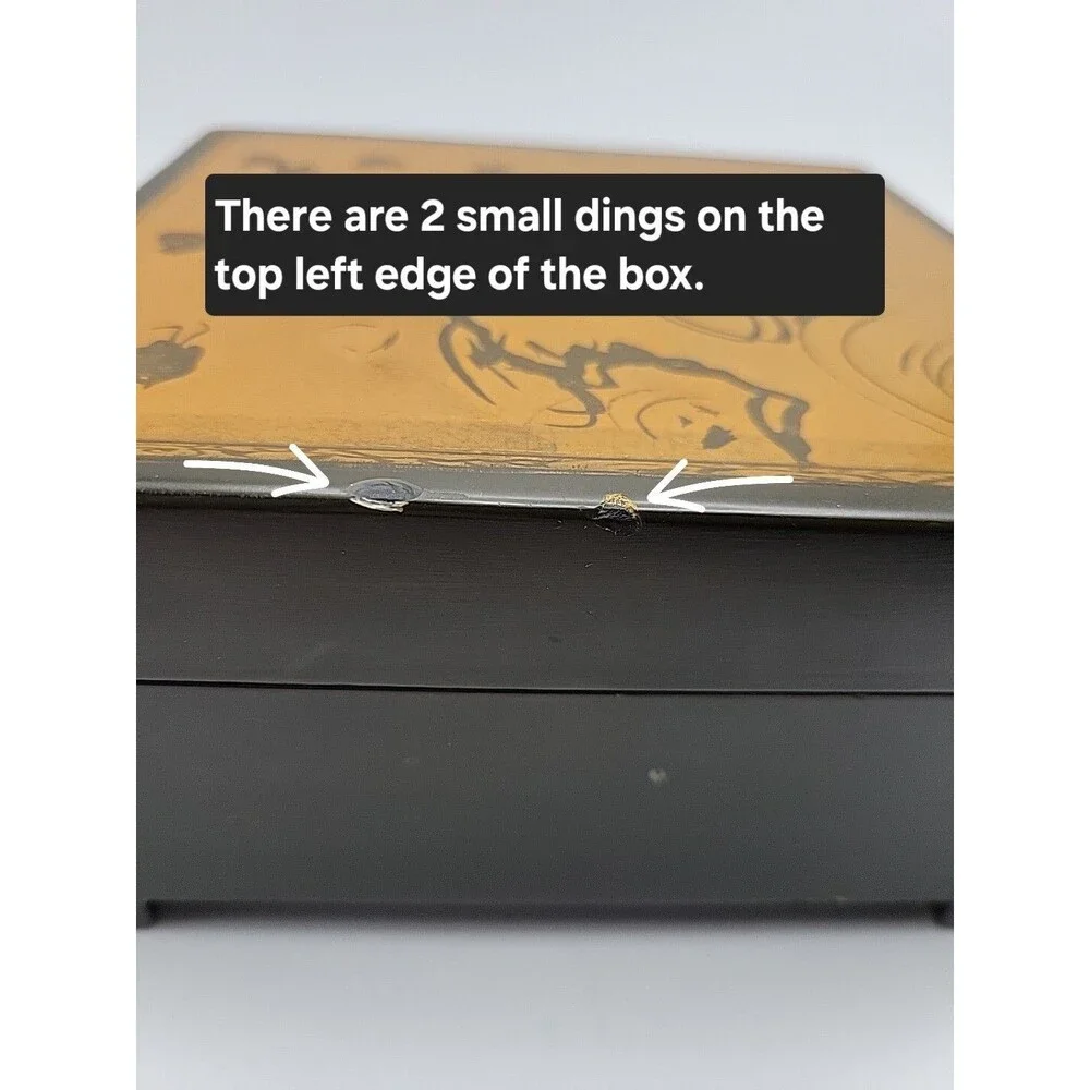 Vtg Hand Painted Wooden Hinged Jewelry Trinket Box ~ Abstract ~ Unique ~ Read